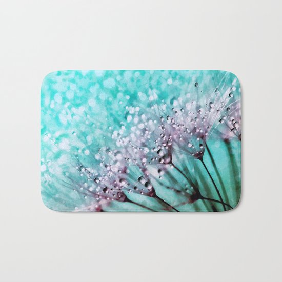 Dew on dandelions II Bath Mat