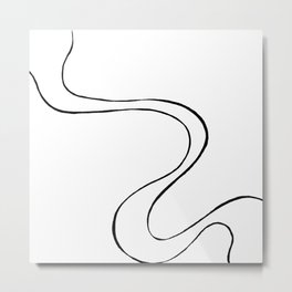 Ebb and Flow 3 - Black and White Metal Print | White, Flow, Lineart, Minimal, Digital, Laec, Simpledesign, River, Minimalistic, Modern 