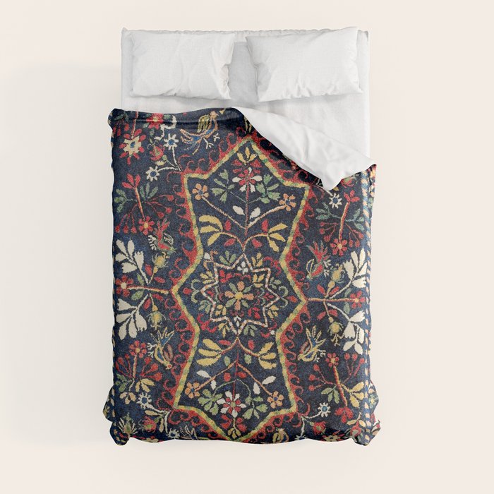 North Indian Floral Rug Print Duvet Cover by Vicky BragoMitchell