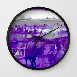 Winter in Purple and Silver Wall Clock