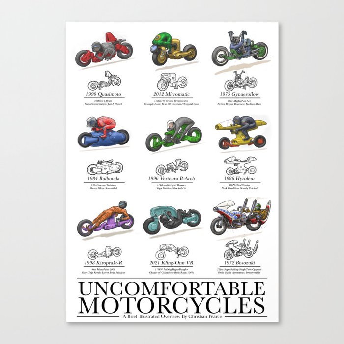 Uncomfortable Motorcycles Canvas Print