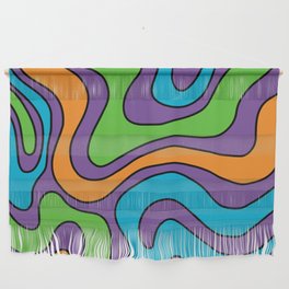 Retro Warped Swirl Marble Pattern (purple/blue/green/orange) Wall Hanging