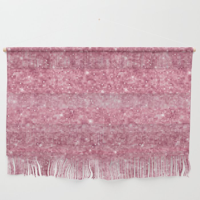 Luxury Pink Sparkly Sequin Pattern Wall Hanging