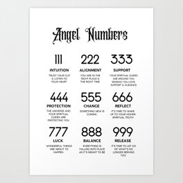 Angel numbers & meaning Art Print