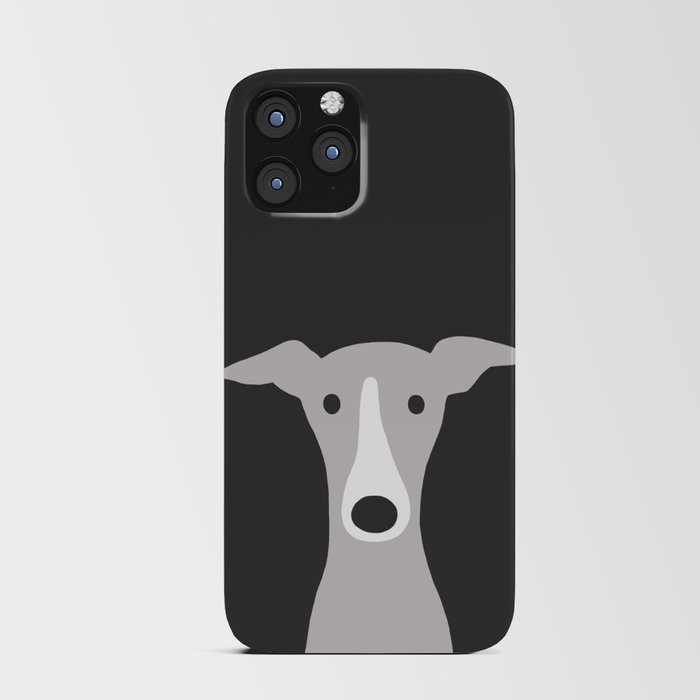 Cute Greyhound, Italian Greyhound or Whippet Cartoon Dog iPhone Card Case