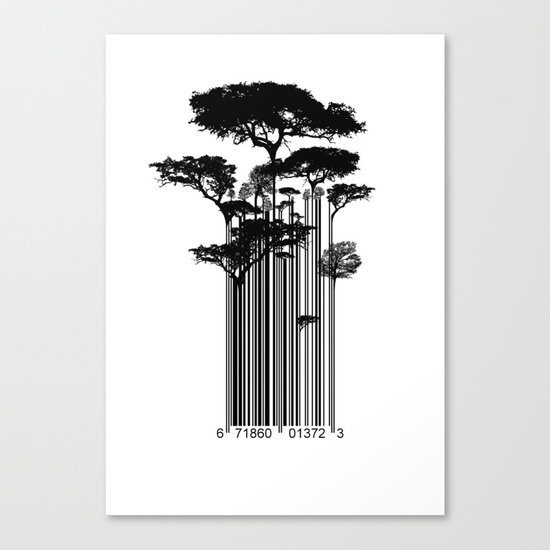 Barcode Trees illustration Canvas Print