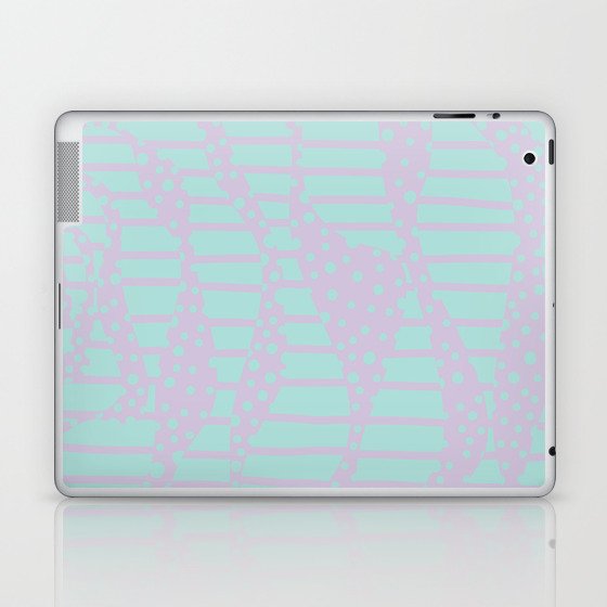 Spots and Stripes 2 - Lilac and Aqua Laptop & iPad Skin
