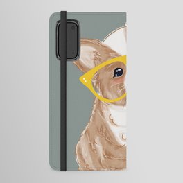 corgi with yellow glasses Android Wallet Case