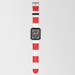 Red White Stripe Line Bold Stripes Lines Apple Watch Band
