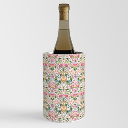 William Morris (British, 1834-1896) - Title: Lodden - Date: 1883 - Style: Arts and Crafts movement - Genre: Floral pattern, Scrolling Foliage - Medium: Blockprinted cotton - Digitally Enhanced Version (2000dpi) - Wine Chiller