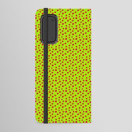 Neon Green Red Spots Pattern Android Wallet Case
