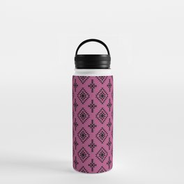 Magenta and Black Native American Tribal Pattern Water Bottle