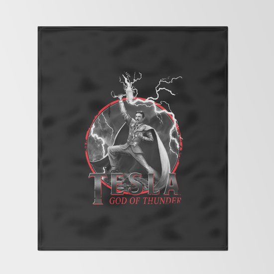 Tesla: God of Thunder Throw Blanket