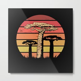 Africa Lovers Baobab Tree Travel Safari Metal Print