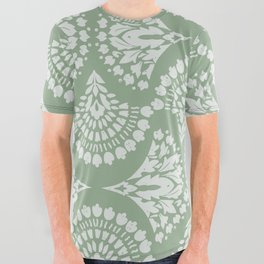 Sage Green Ornate Boho All Over Graphic Tee