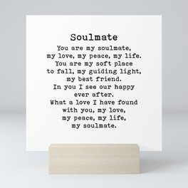 Soulmate Romantic Quote Love Poem Anniversary Wedding Engagement Gift Idea  Mini Art Print