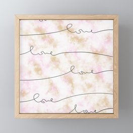 Pink Marble Love Framed Mini Art Print