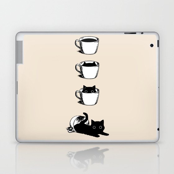 Morning Coffee, Cat in A Cup Laptop & iPad Skin