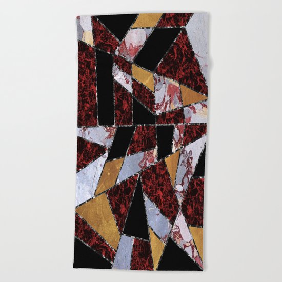 Abstract #459 Stone and Metal Shards Beach Towel
