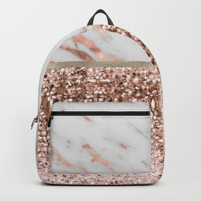 Warm chromatic - rose gold marble Backpack