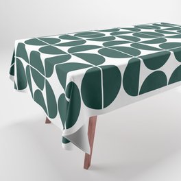 Mid Century Modern Geometric 04 Dark Green Tablecloth