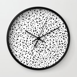 dalmatian print- black and white Wall Clock