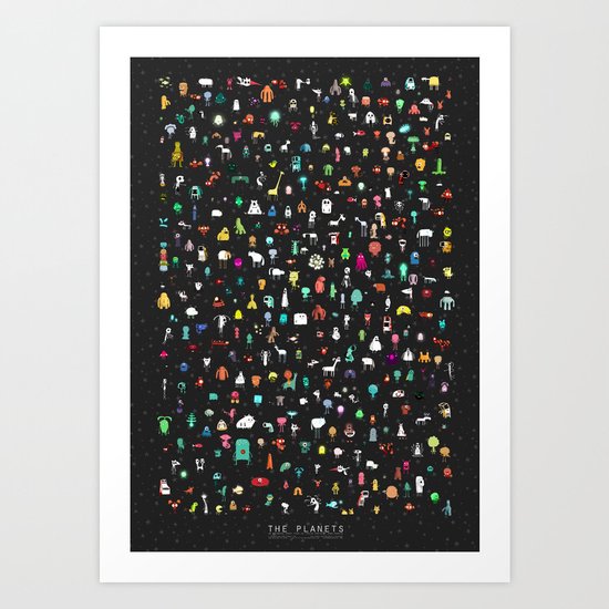 Illustrated Aliens Print Two Art Print