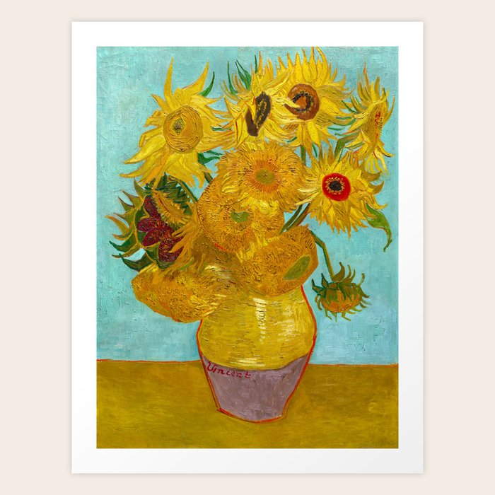 Vincent van Gogh's Vase with Twelve Sunflowers (18881889) Art Print by