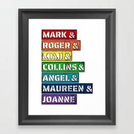 Rent Musical Character Names Framed Art Print