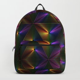TRIANGULAR PURPLE AND GOLD PRISMATIC BACKGROUND. Backpack