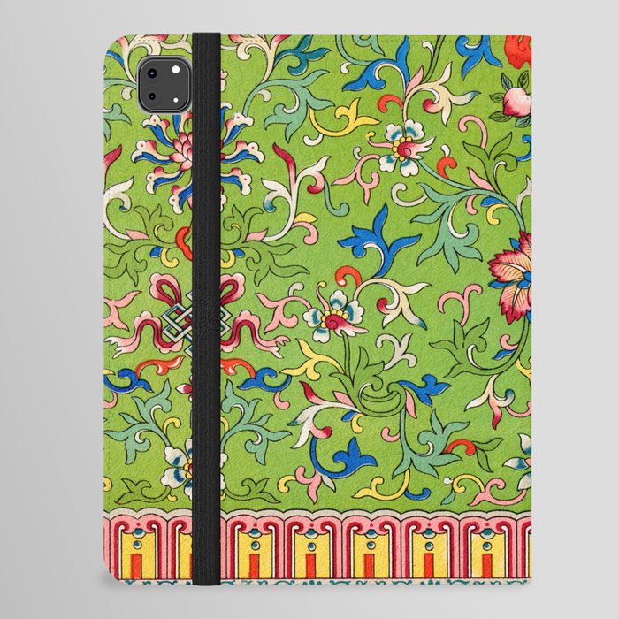 Green floral pattern iPad Folio Case