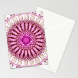 Cream, pink and red mandala Stationery Card