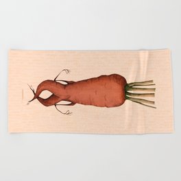 carrot yoga Beach Towel