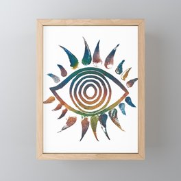 Minds Eye Rainbow Linocut Print Framed Mini Art Print