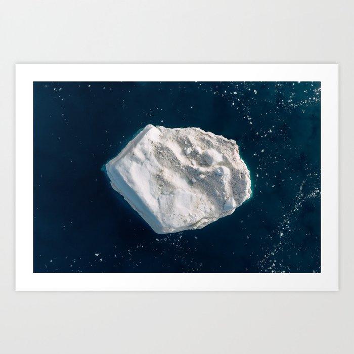 Minimalist Iceberg From Above Art Print