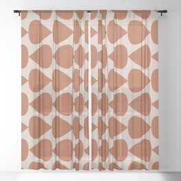 Plectrum Pattern in Clay and Putty  Sheer Curtain | Rust, Taupe, Blush, Kierkegaarddesign, Clean, Putty, Simple, Minimalism, Graphicdesign, Pattern 