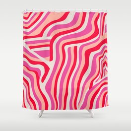 pink zebra stripes Shower Curtain