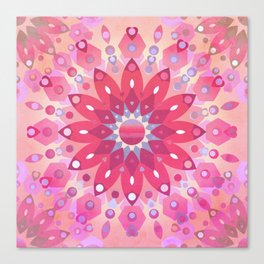 Tropical Pink Floral Mandala Canvas Print