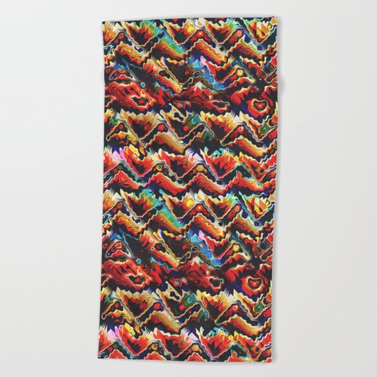 Colorful Geometric Motif Beach Towel