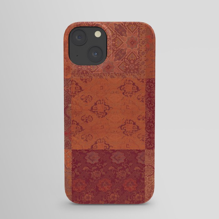 Vintage Bohemian Quilt in Burnt Orange iPhone Case