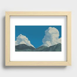 Puffy Anime-style Clouds Recessed Framed Print