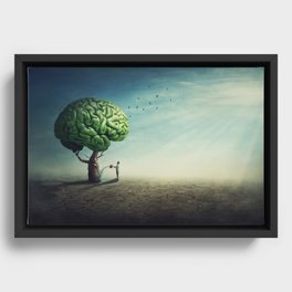 Surreal brain tree Framed Canvas