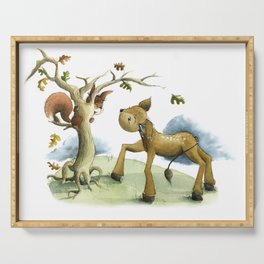A Fawn and a Squirrel Serving Tray