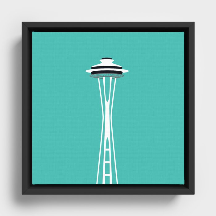 Space Needle Pop Art - Seattle, Washington Framed Canvas