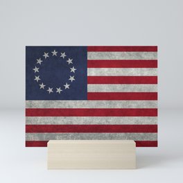 Betsy Ross flag - grungy Mini Art Print