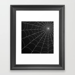 Spiderweb on Black Framed Art Print