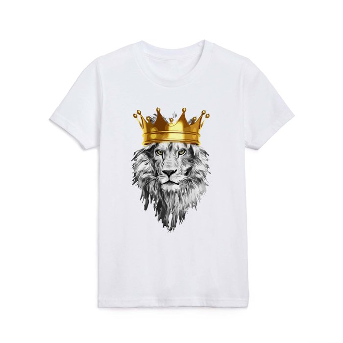 lion with a crown power king Kids T Shirt