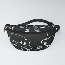 Faces Black and White Fanny Pack