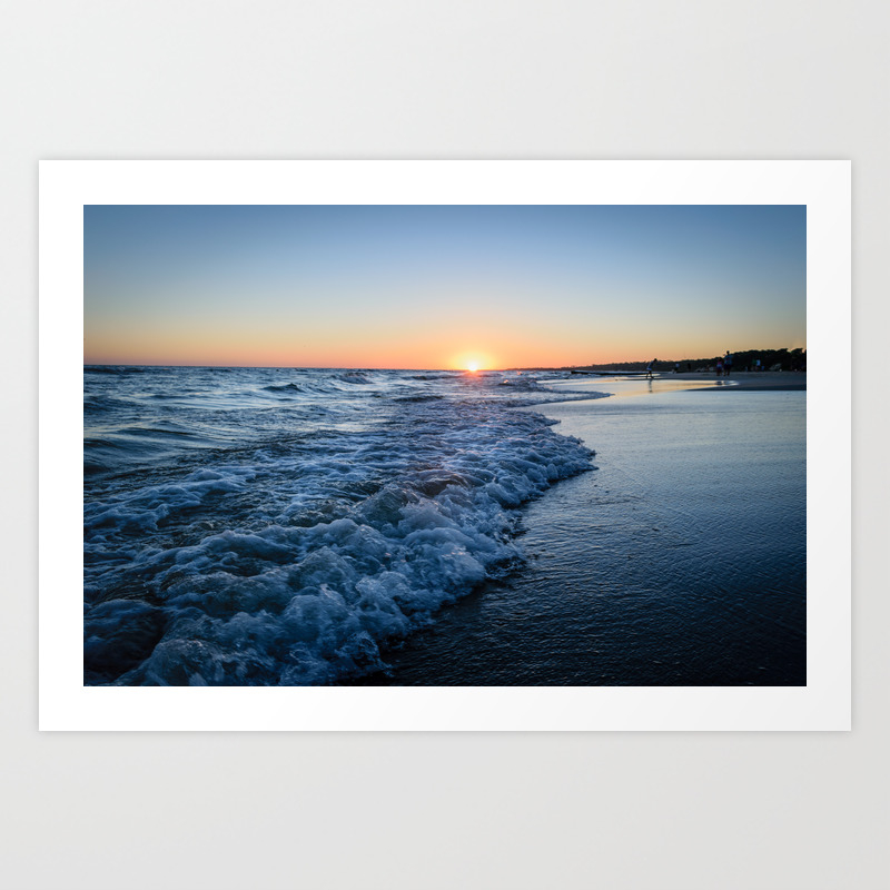 Sunset At The Beach In Atlantida Uruguay Art Print
