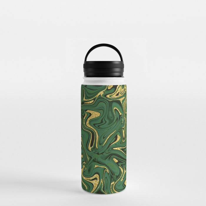 Luxury Marble Pattern in Emerald, Gold, Green and Copper Water Bottle